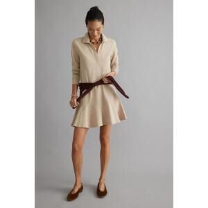 Tuckernuck Sandstone Long Sleeve Pique May Polo Dress Size Medium Modern Cotton